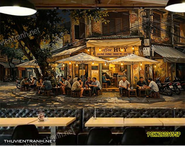 Tranh dán tường Phố cổ Hà Nội, Phố xưa - -PCHN260315-5P - Tranh tường chất lượng cao